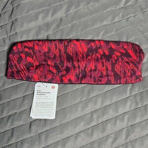 NWT Lululemon Nulu™ Wide Reversible Headband - Surface Drift Red Multi/Black
